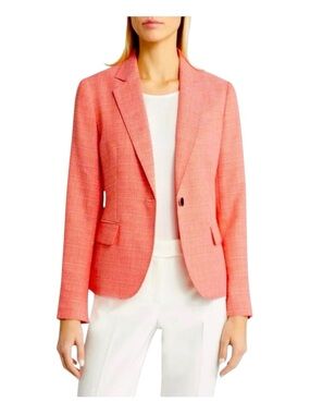 ANNE KLEIN One Button Tweed Blazer, Size 8.